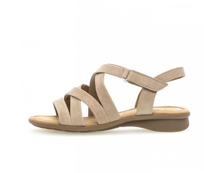 Gabor Damen Riemchensandale Beige - Rauleder