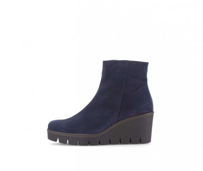 Gabor Damen Plateau Stiefelette Blau - Rauleder