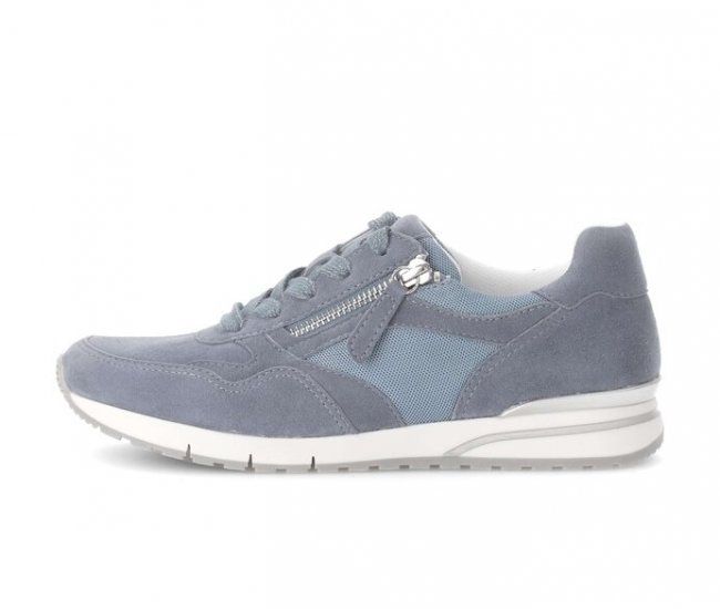 Gabor Damen Sneaker Low Blau - Materialmix Leder/Lederimitat