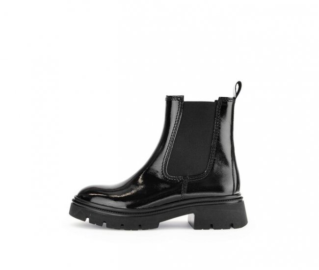 Gabor Damen Chelsea Boot Schwarz - Lackleder
