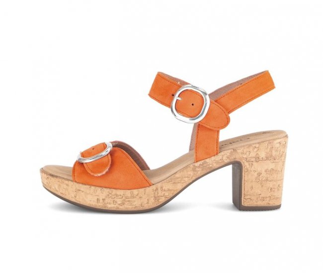 Gabor Damen Plateau Sandale Orange - Rauleder