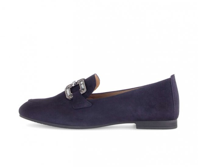 Gabor Damen Slipper Blau - Rauleder