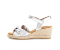 Gabor Damen Keilsandalette Silber - Effektleder