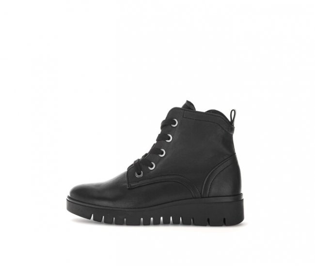 Gabor Damen Sportliche Stiefelette Schwarz - Glattleder