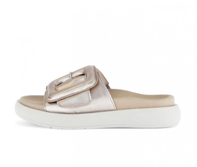 Gabor Damen Pantolette Creme - Effektleder