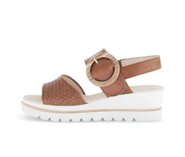 Gabor Damen Plateau Sandale Braun - Glattleder