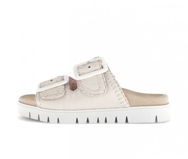 Gabor Damen Pantolette Creme - Glattleder