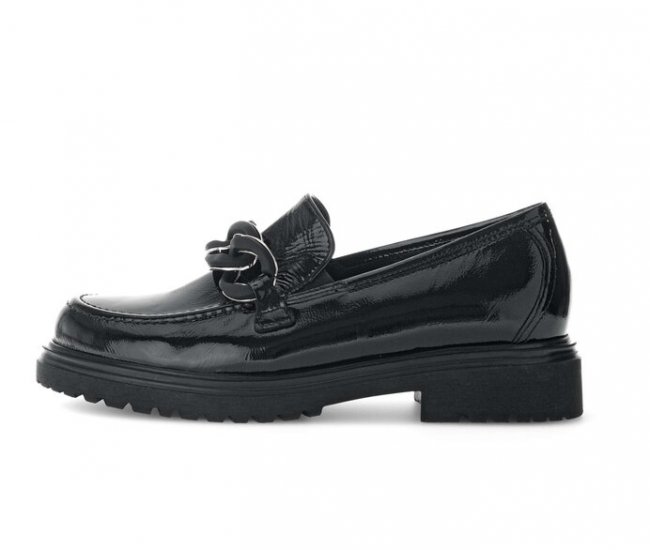 Gabor Damen Loafer Schwarz - Lackleder