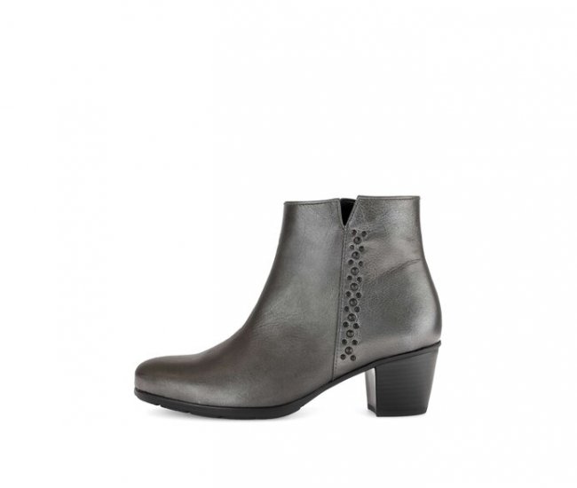 Gabor Damen Elegante Stiefelette Silber - Glattleder