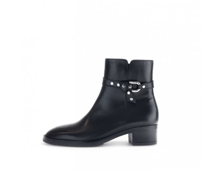 Gabor Damen Elegante Stiefelette Schwarz - Glattleder