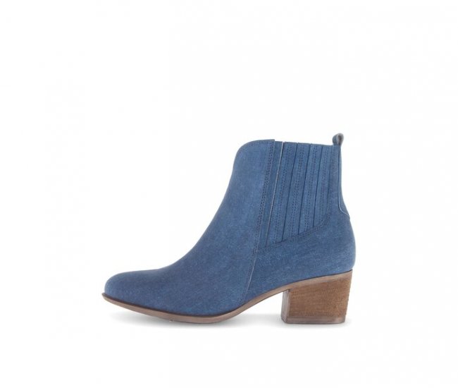 Gabor Damen Elegante Stiefelette Blau - Rauleder