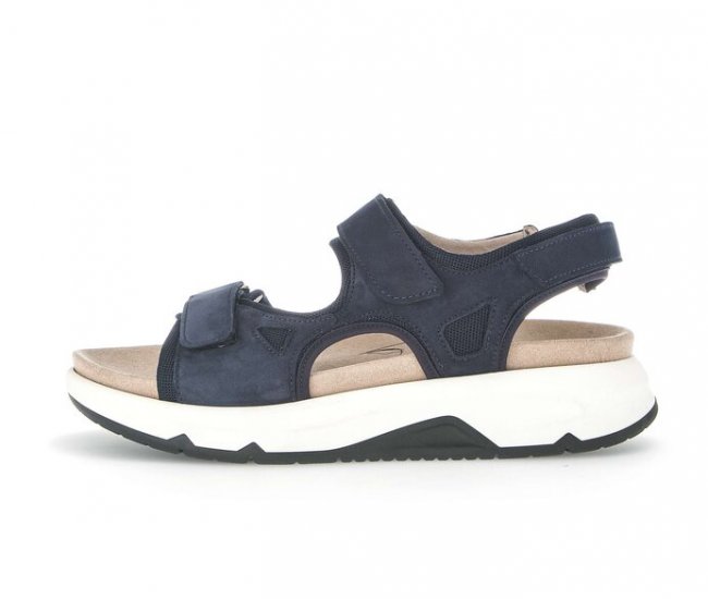 Gabor Damen Trekkingsandale Blau - Materialmix Leder/Lederimitat
