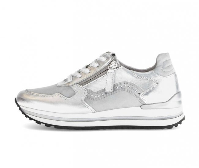 Gabor Damen Sneaker Low Silber - Rauleder