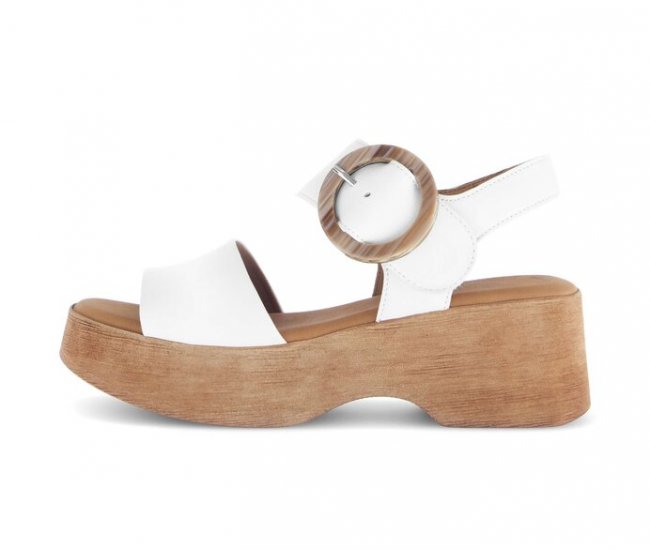 Gabor Damen Riemchensandale Creme - Glattleder