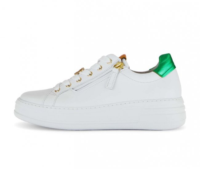 Gabor Damen Sneaker Low Weiß - Materialmix Leder