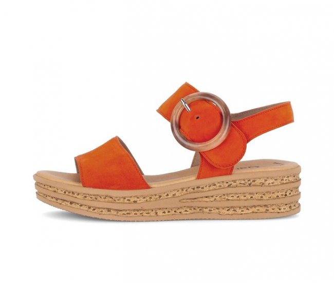 Gabor Damen Plateau Sandale Orange - Rauleder