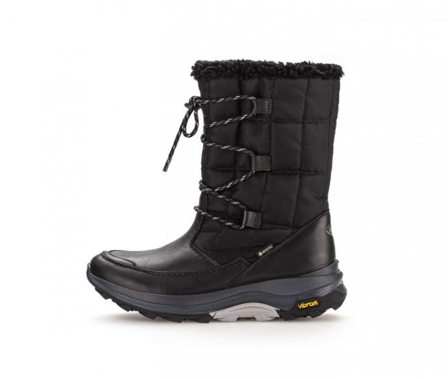 Gabor Damen Winterstiefelette Schwarz - Materialmix Leder/Lederimitat