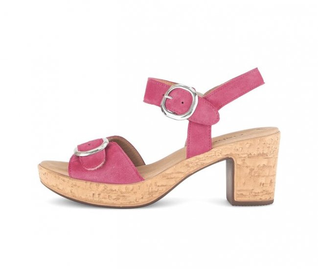Gabor Damen Riemchensandale Pink - Rauleder