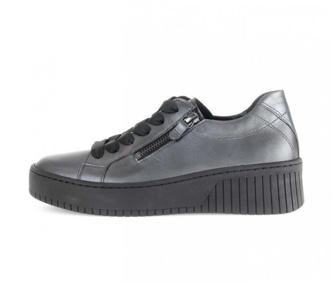 Gabor Damen Sneaker Low Silber - Glattleder