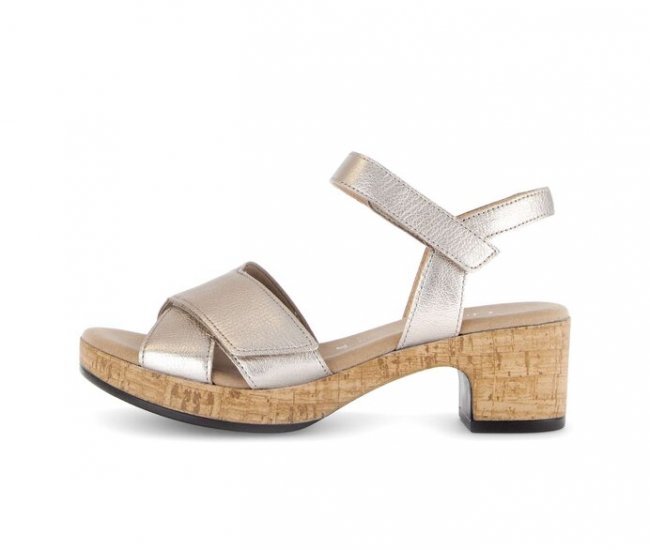 Gabor Damen Riemchensandale Beige - Effektleder
