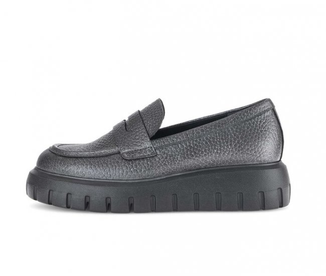 Gabor Damen Loafer Silber - Glattleder