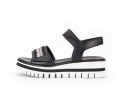Gabor Damen Plateau Sandale Schwarz - Glattleder