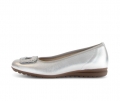 Gabor Damen Sportliche Ballerina Silber - Effektleder