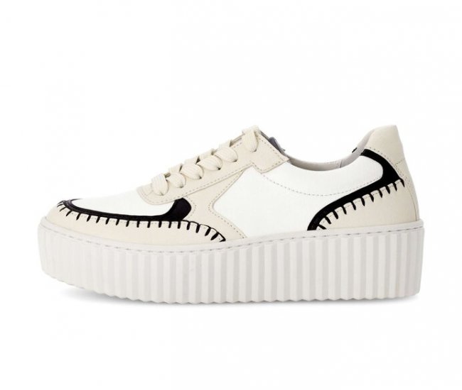 Gabor Damen Sneaker Low Beige - Materialmix Leder
