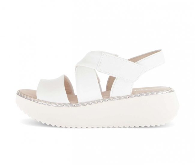Gabor Damen Plateau Sandale Creme - Glattleder