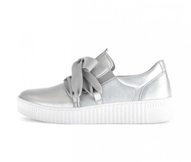Gabor Damen Sneaker Low Silber - Effektleder