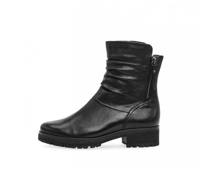 Gabor Damen Sportliche Stiefelette Schwarz - Glattleder