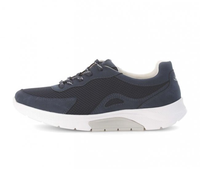 Gabor Damen Sneaker Low Blau - Materialmix Lederimitat