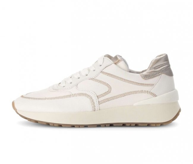 Gabor Damen Sneaker Low Creme - Materialmix Leder