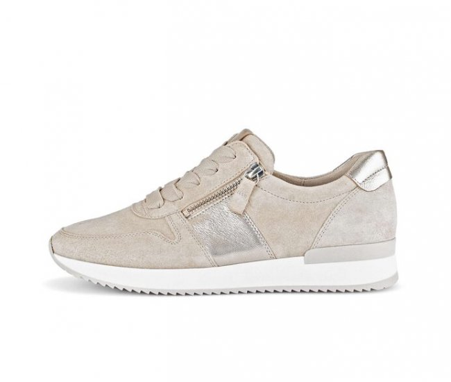 Gabor Damen Sneaker Low Beige - Materialmix Leder