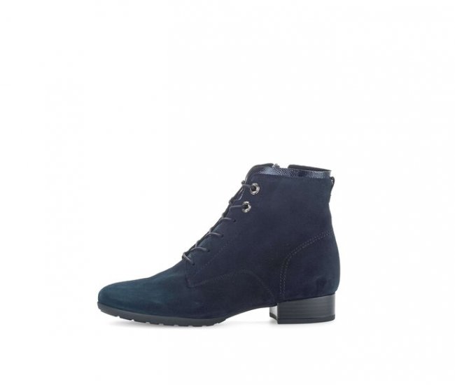Gabor Damen Schnürstiefelette Blau - Rauleder