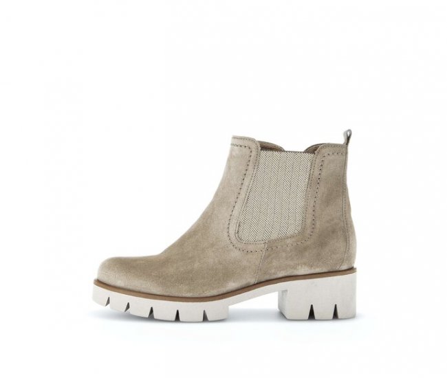 Gabor Damen Chelsea Boot Beige - Rauleder