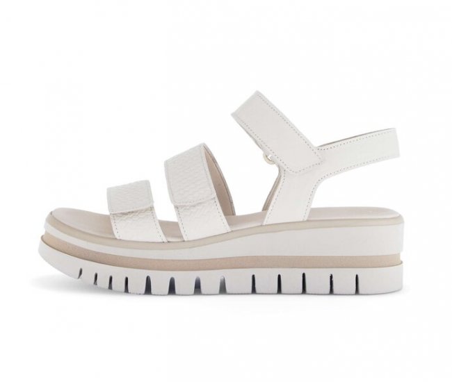 Gabor Damen Plateau Sandale Beige - Glattleder