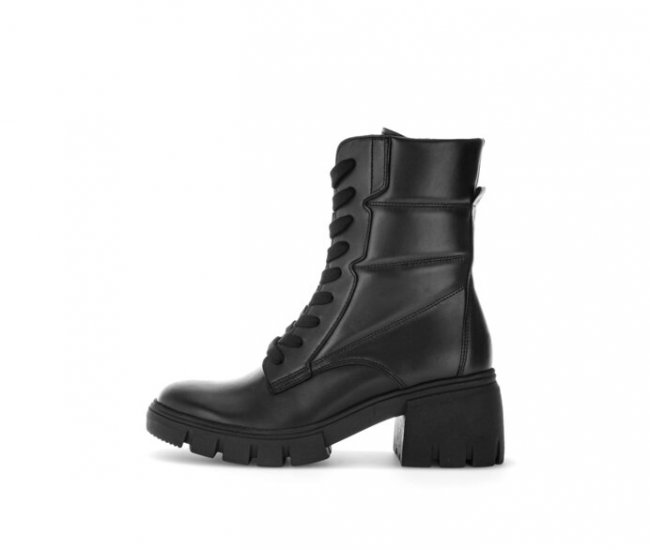 Gabor Damen Schnürstiefelette Schwarz - Glattleder