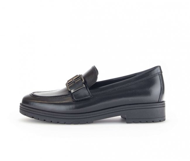 Gabor Damen Loafer Schwarz - Glattleder