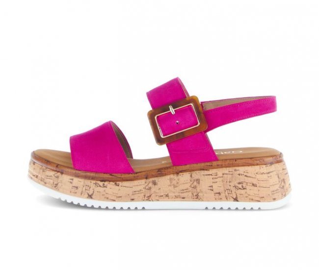 Gabor Damen Plateau Sandale Pink - Rauleder