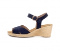 Gabor Damen Keilsandalette Blau - Rauleder