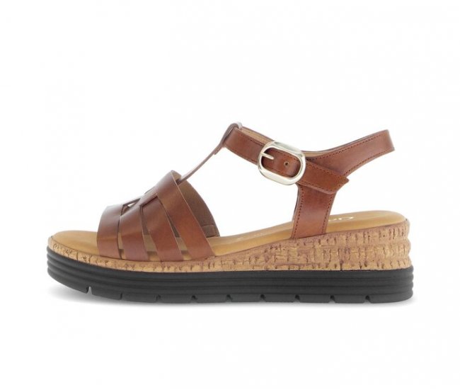 Gabor Damen Riemchensandale Beige - Glattleder