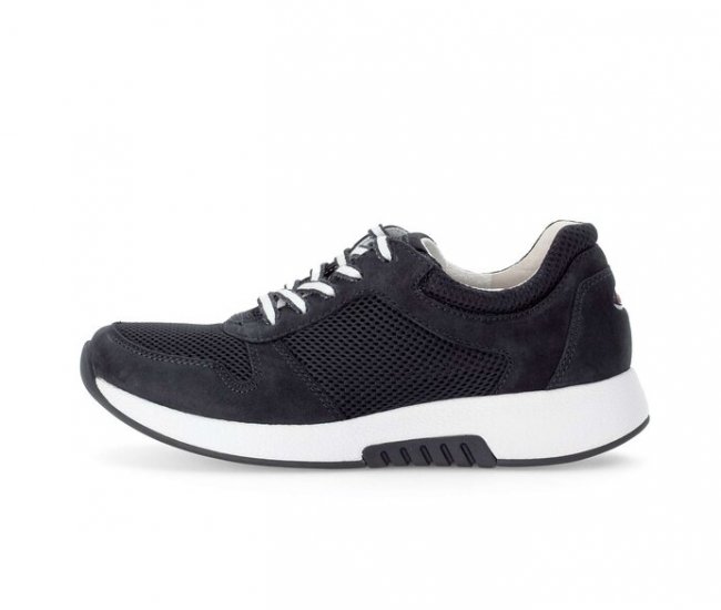Gabor Damen Sneaker Low Blau - Materialmix Leder/Lederimitat
