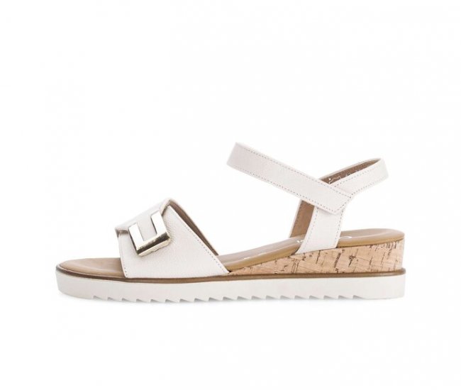 Gabor Damen Riemchensandale Creme - Glattleder