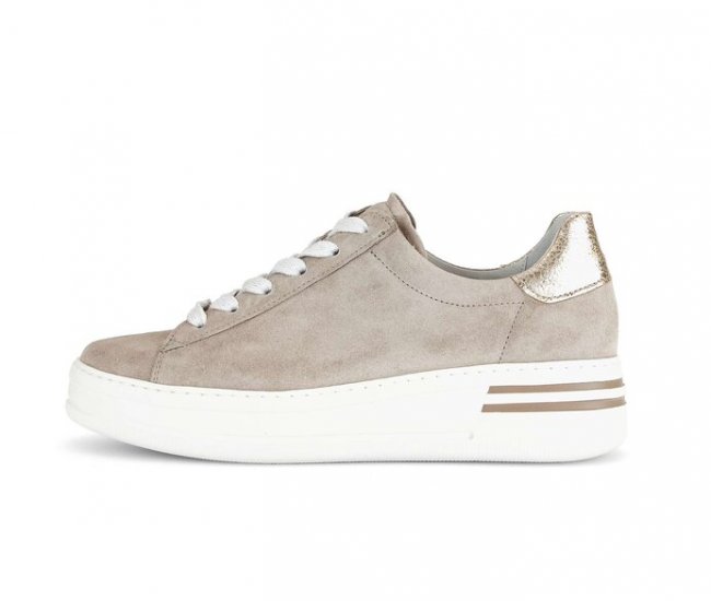 Gabor Damen Sneaker Low Beige - Materialmix Leder