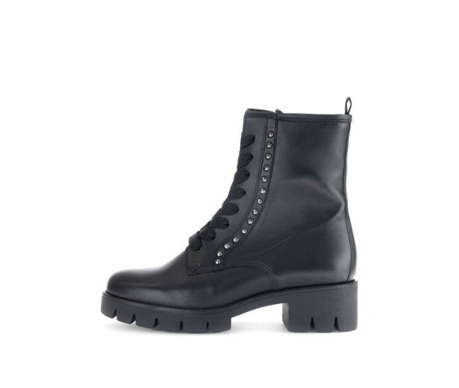 Gabor Damen Schnürstiefelette Schwarz - Glattleder