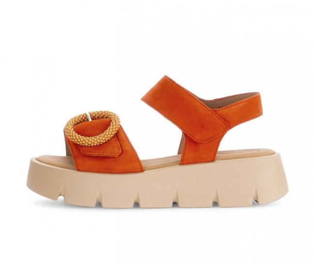 Gabor Damen Plateau Sandale Orange - Rauleder