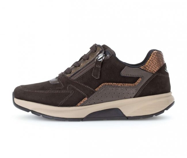 Gabor Damen Sneaker Low Braun - Materialmix Leder