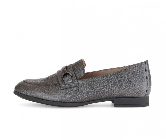 Gabor Damen Slipper Silber - Glattleder