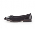 Gabor Damen Sportliche Ballerina Schwarz - Materialmix Leder/Lederimitat